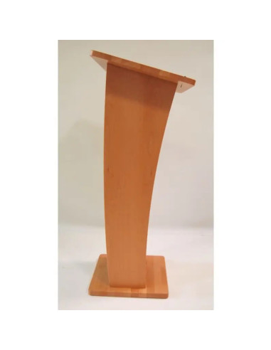 Pupitre de conférence de côté, en bois, de haute qualité, avec étagères intégrées.