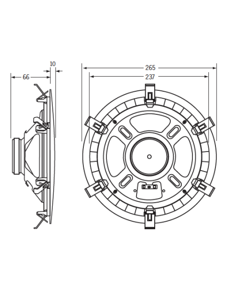 Enceinte plafonnier 8Ω 10W Ø246mm | Montage plafond discret