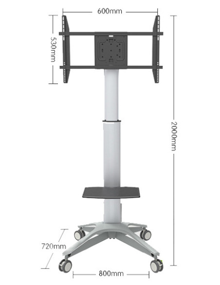 Support mobile 175 cm – Orientation portrait et paysage
