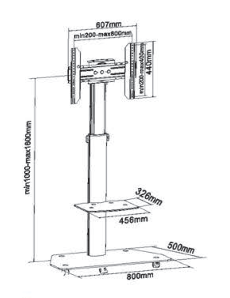 Support mobile 200 cm – Orientation portrait et paysage
