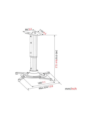 Support plafond PR05 – Fixation écran / projecteur